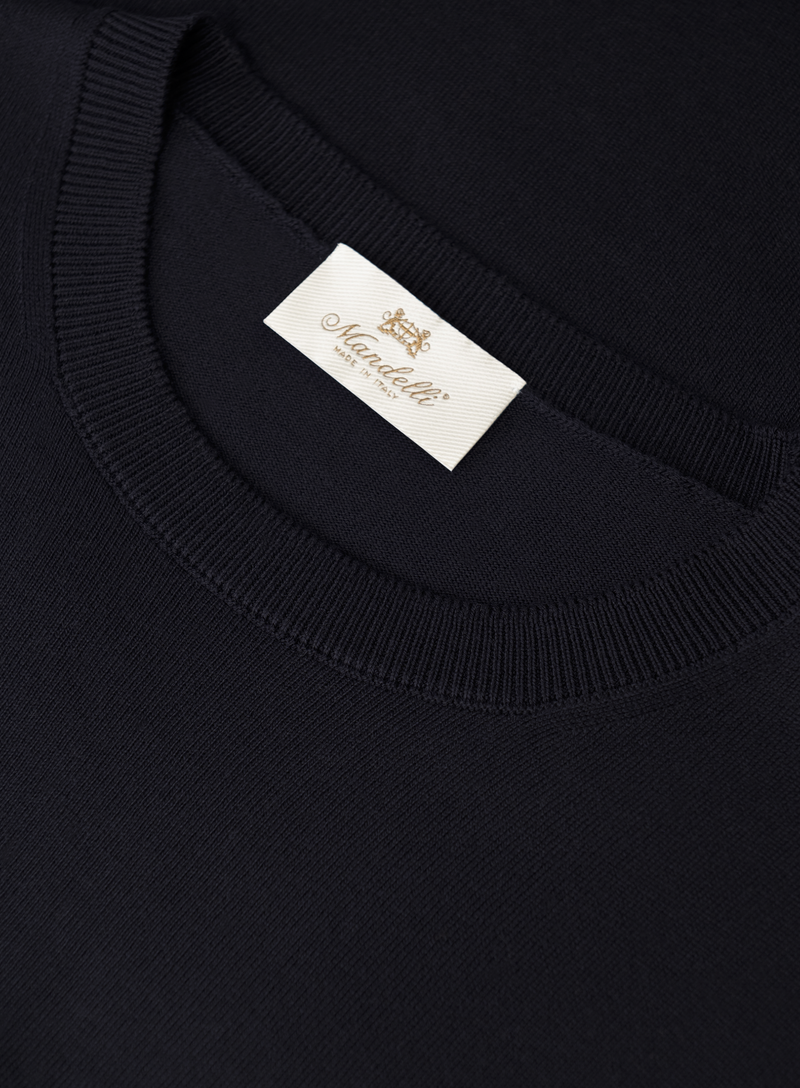 T-shirt van zijde en katoen | FULL_WIDTH | BLUE NAVY