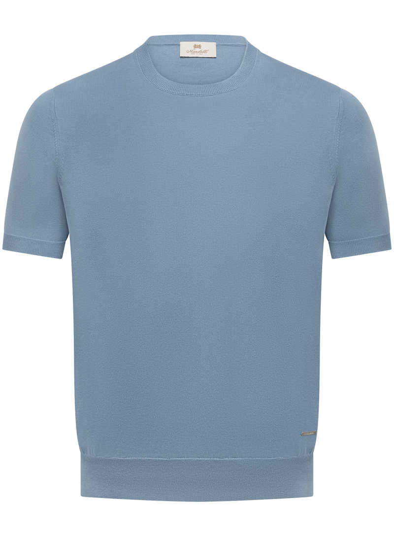 T-shirt van zijde en katoen | L.Blauw