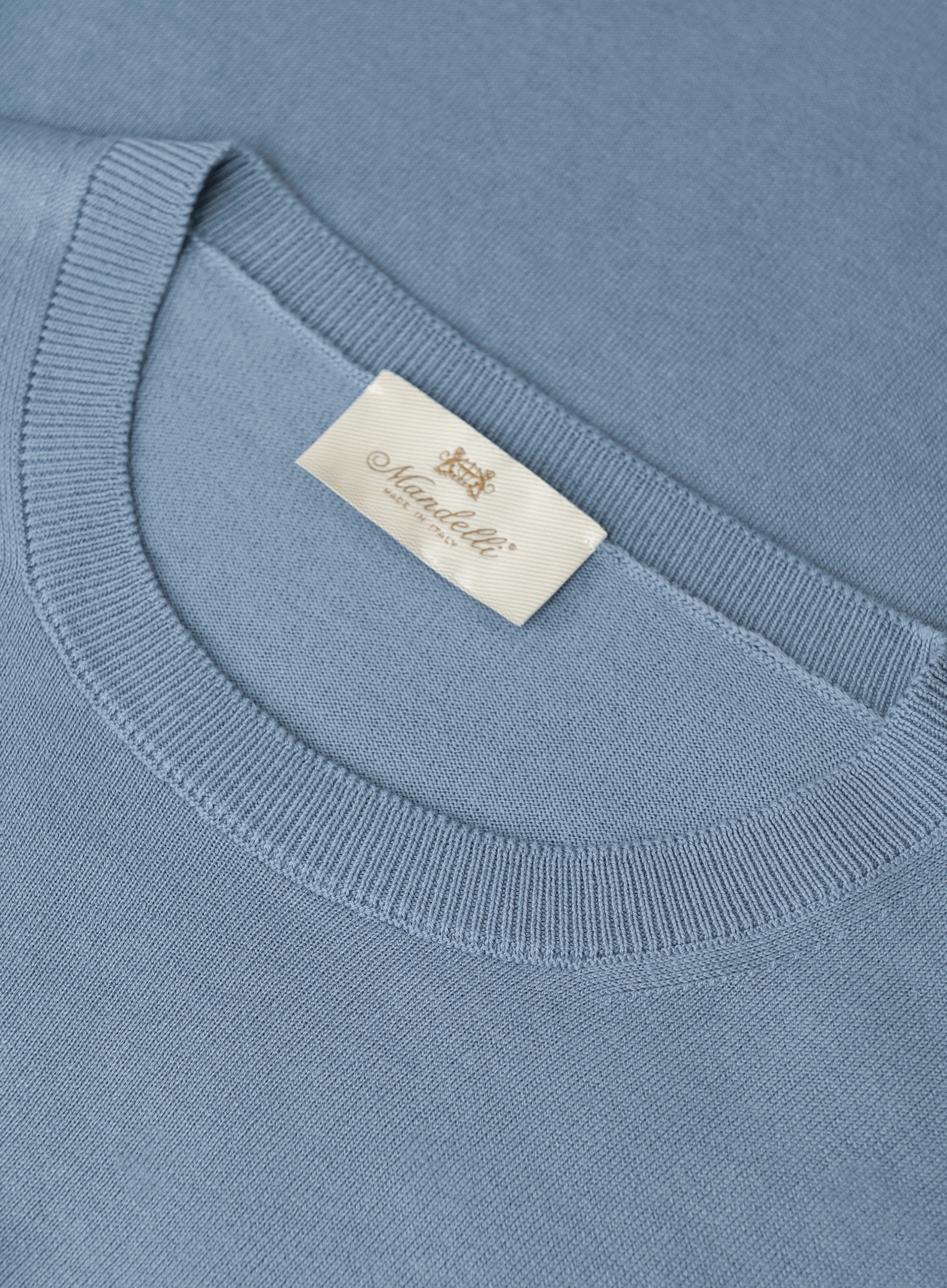 T-shirt van zijde en katoen | FULL_WIDTH | L.Blauw