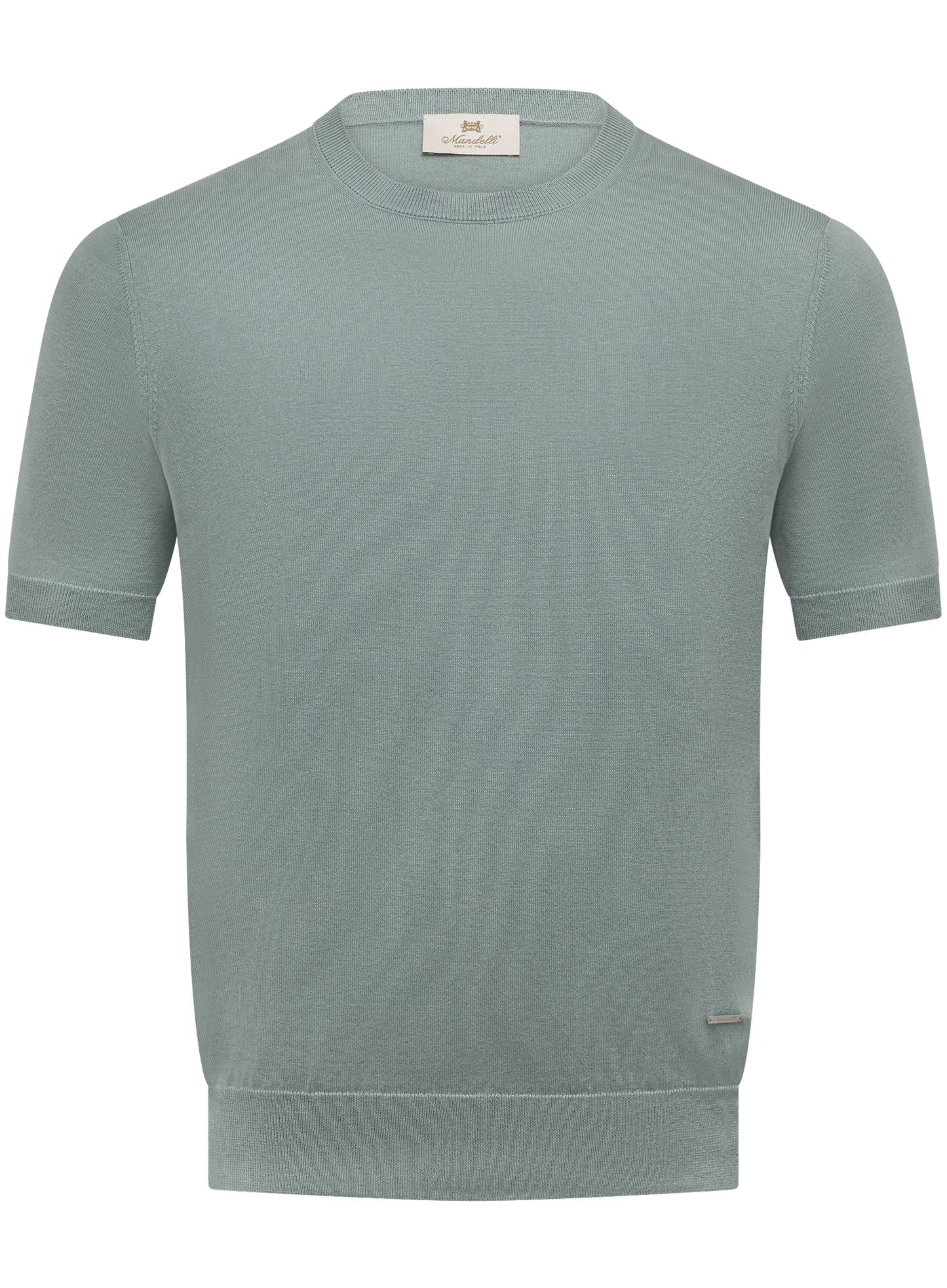 T-shirt van zijde en katoen | Groen