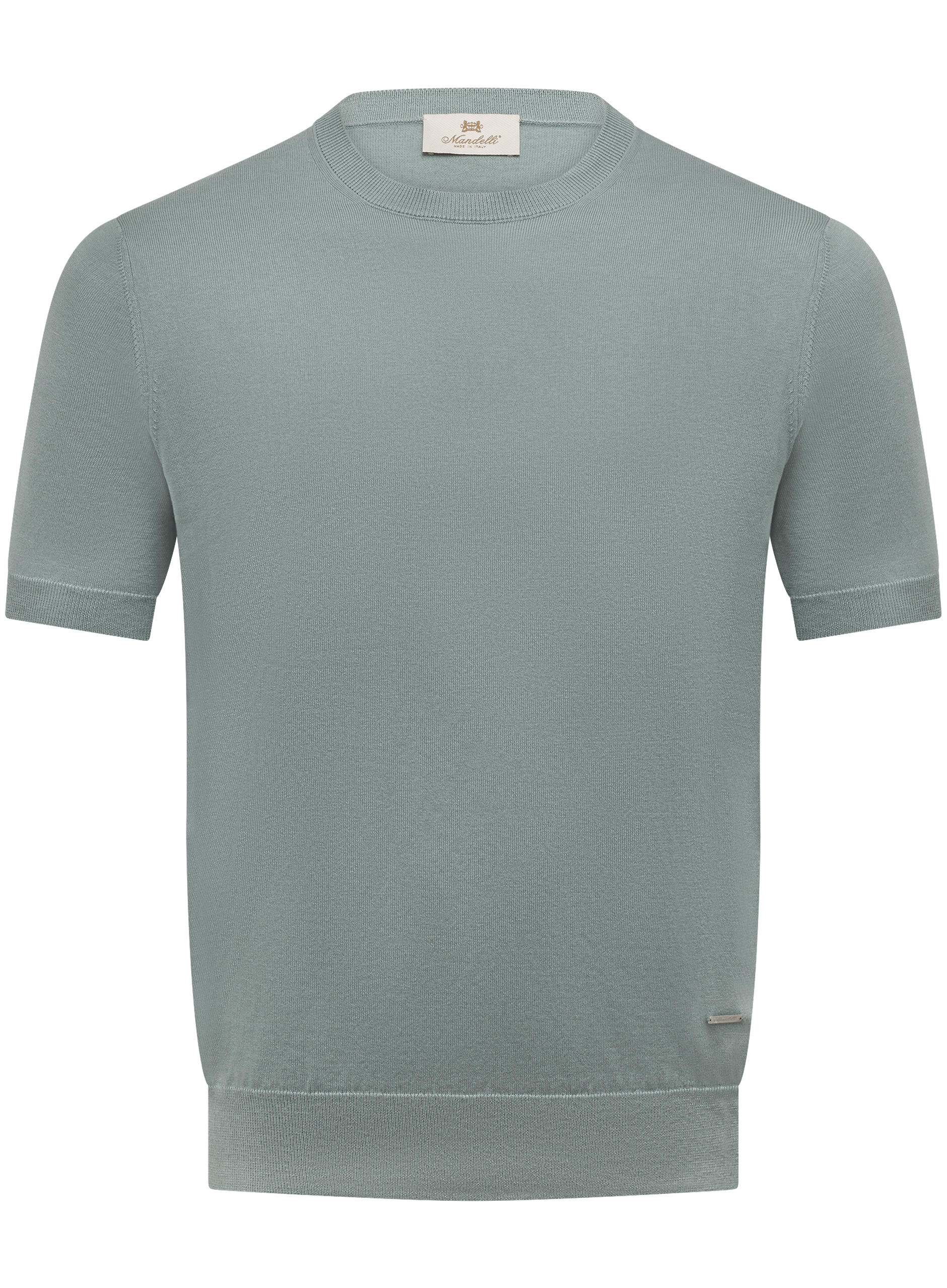 T-shirt van zijde en katoen | Groen