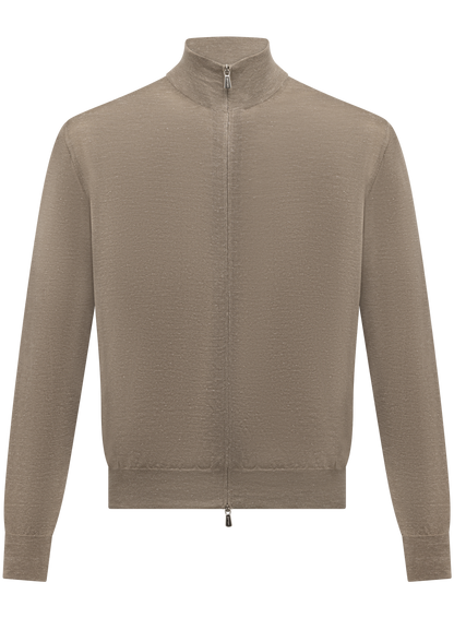 Ritsvest van zijde en katoen | Beige 