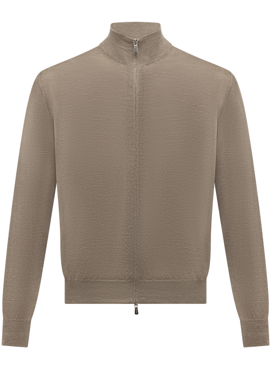 Ritsvest van zijde en katoen | Beige 
