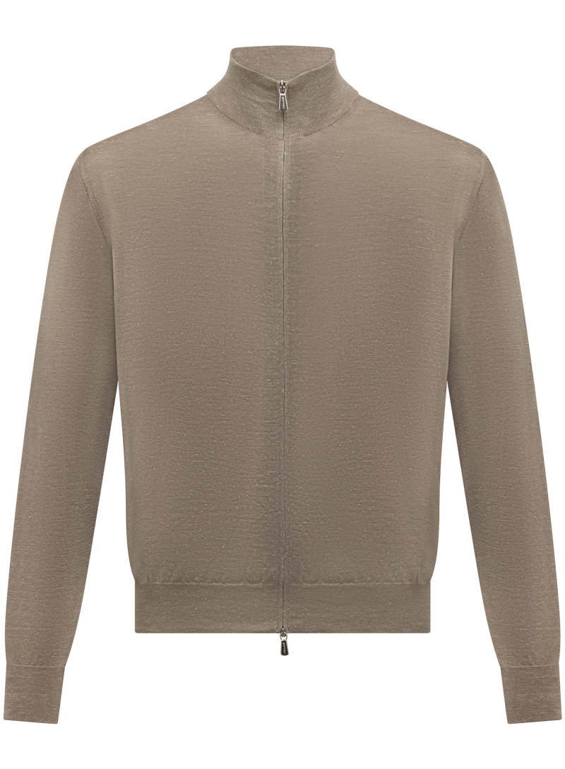 Silk and cotton zip-up vest