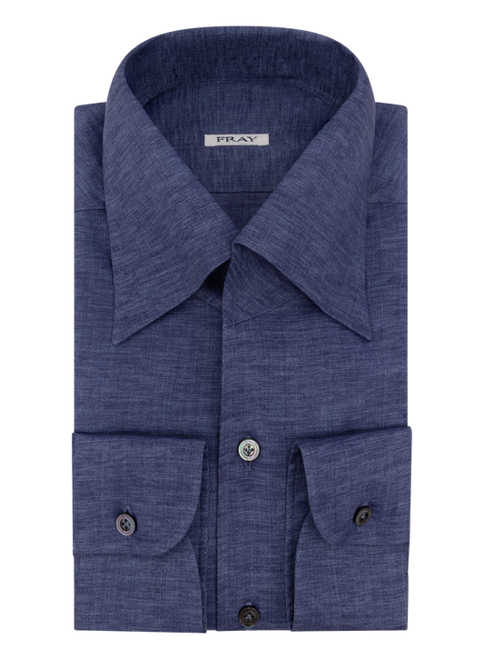 Shirt van linnen | Ind.Blauw