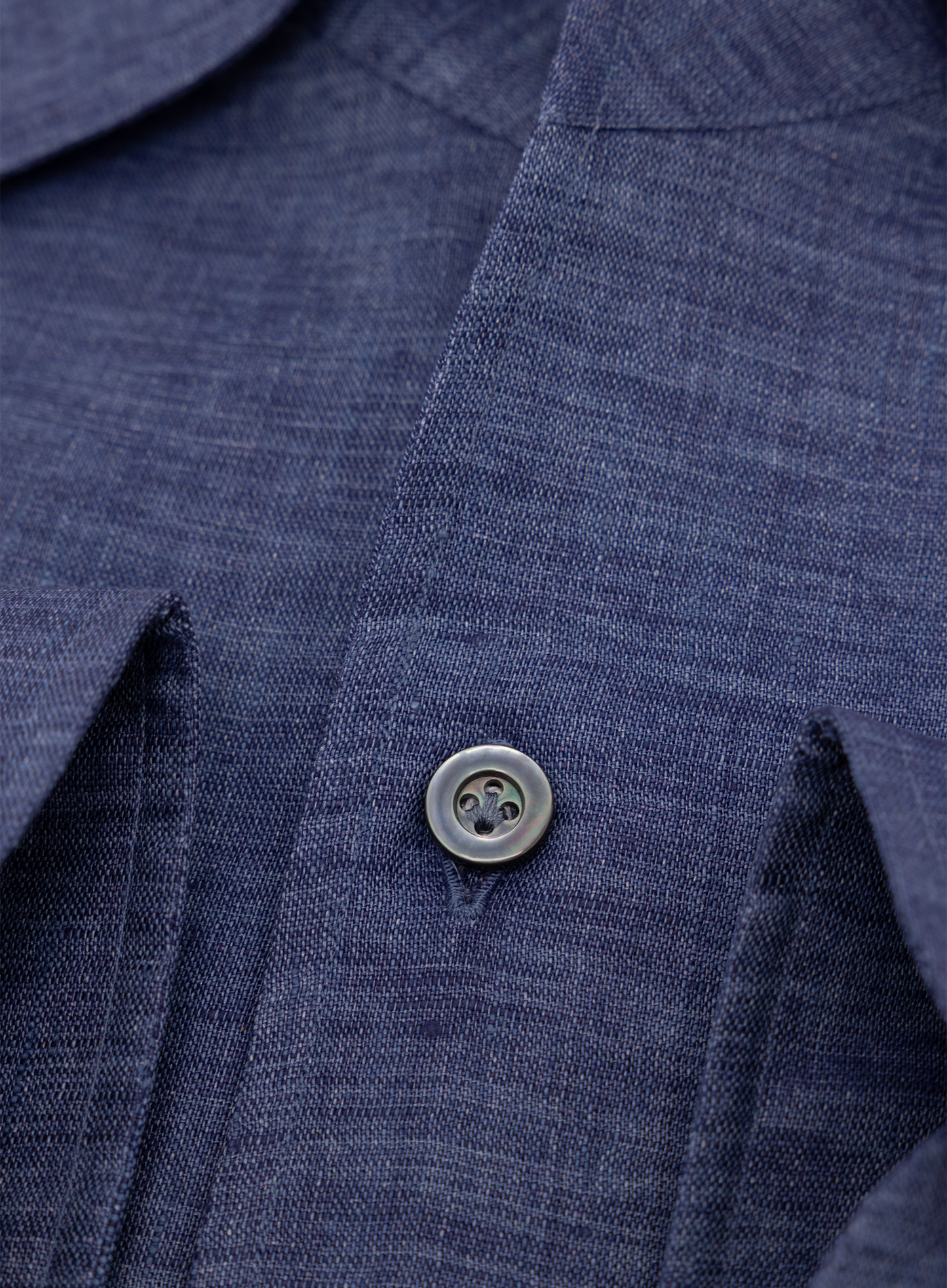 Shirt van linnen | Ind.Blauw