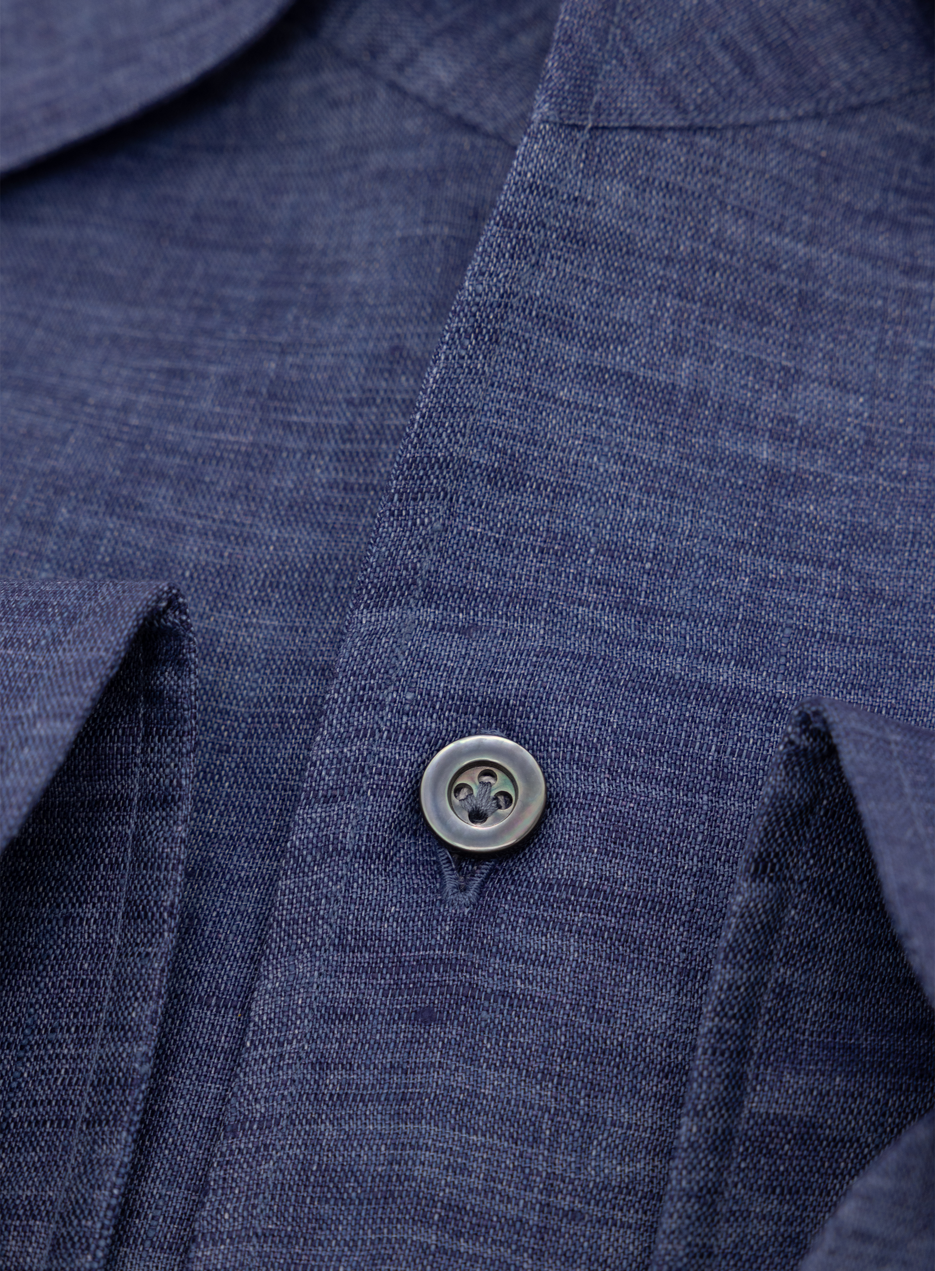 Shirt van linnen | Ind.Blauw