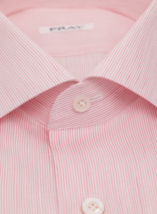 Striped shirt made of cotton and linen
