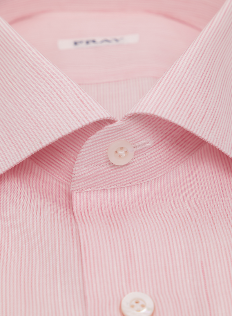 Striped shirt made of cotton and linen