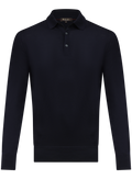 Polo van scheerwol | D.blauw