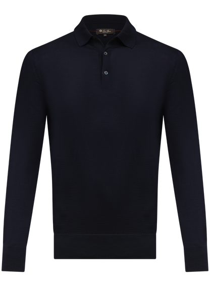 Polo van scheerwol | D.blauw