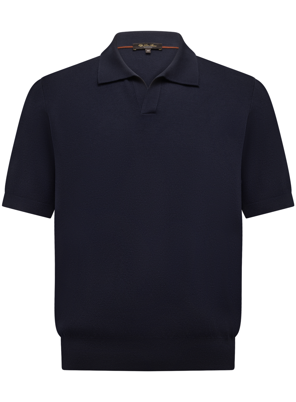 Buttonless polo van scheerwol | BLUE NAVY