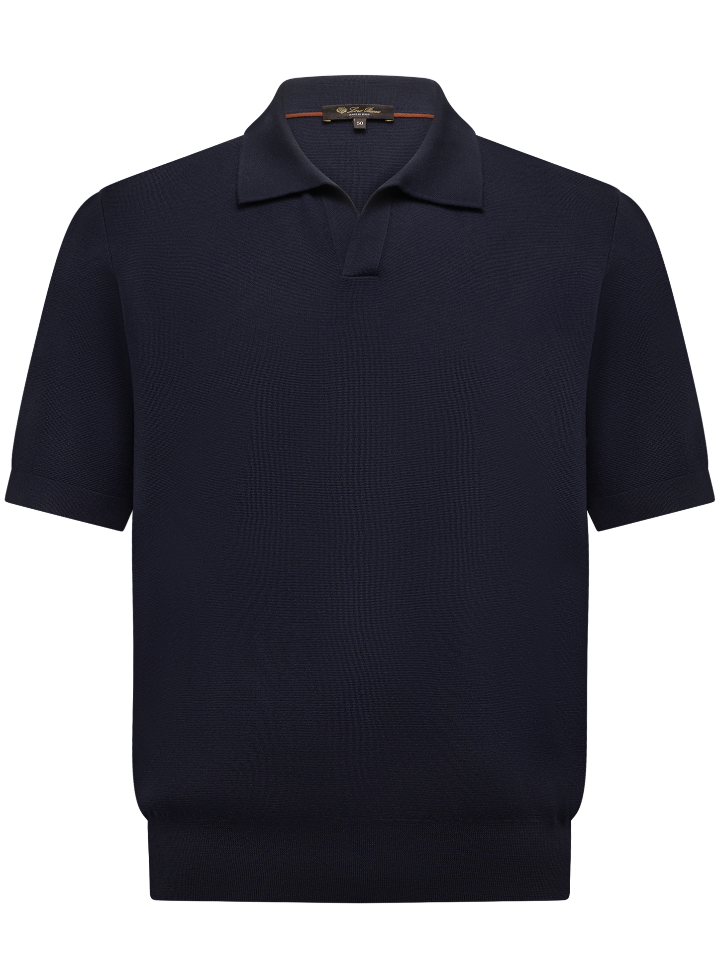 Buttonless polo van scheerwol | BLUE NAVY