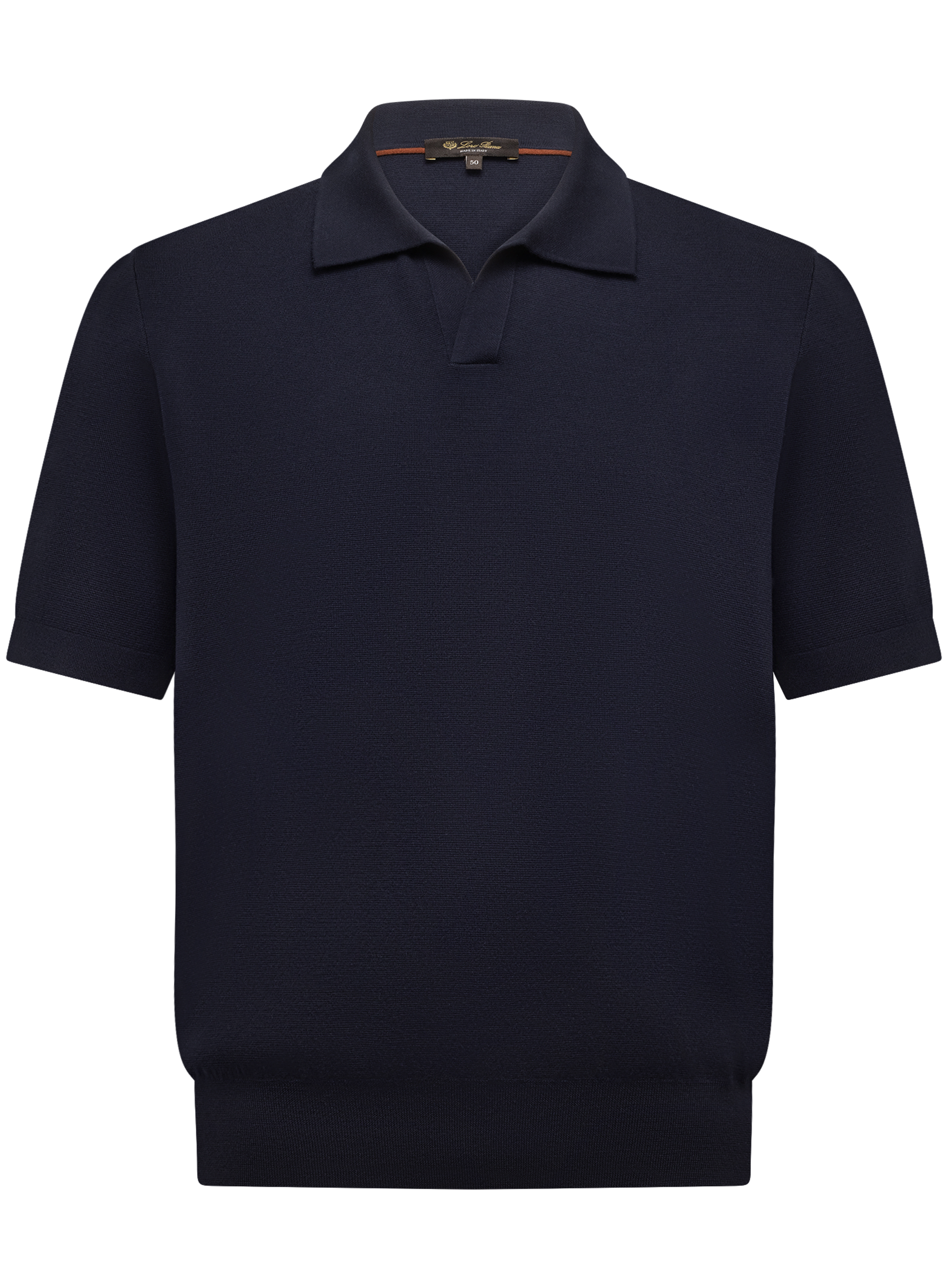 Buttonless polo van scheerwol | BLUE NAVY