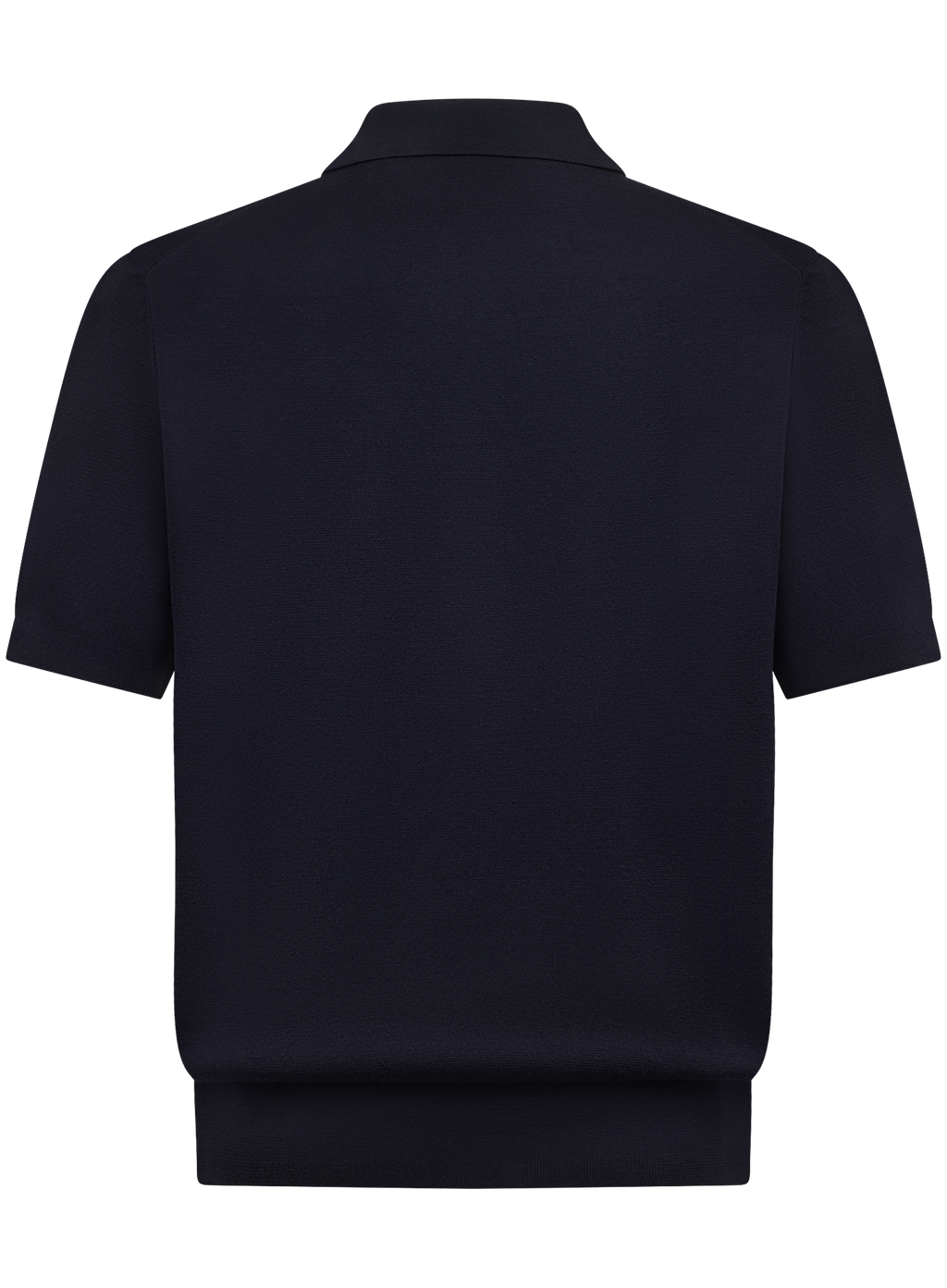 Buttonless polo van scheerwol | BLUE NAVY