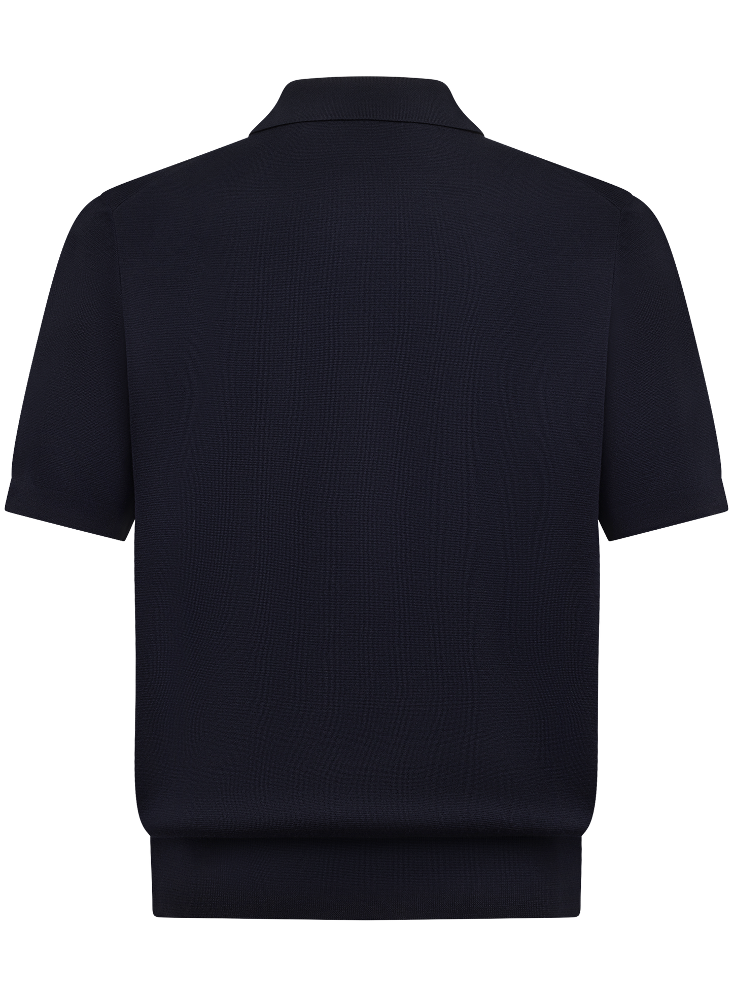 Buttonless polo van scheerwol | BLUE NAVY