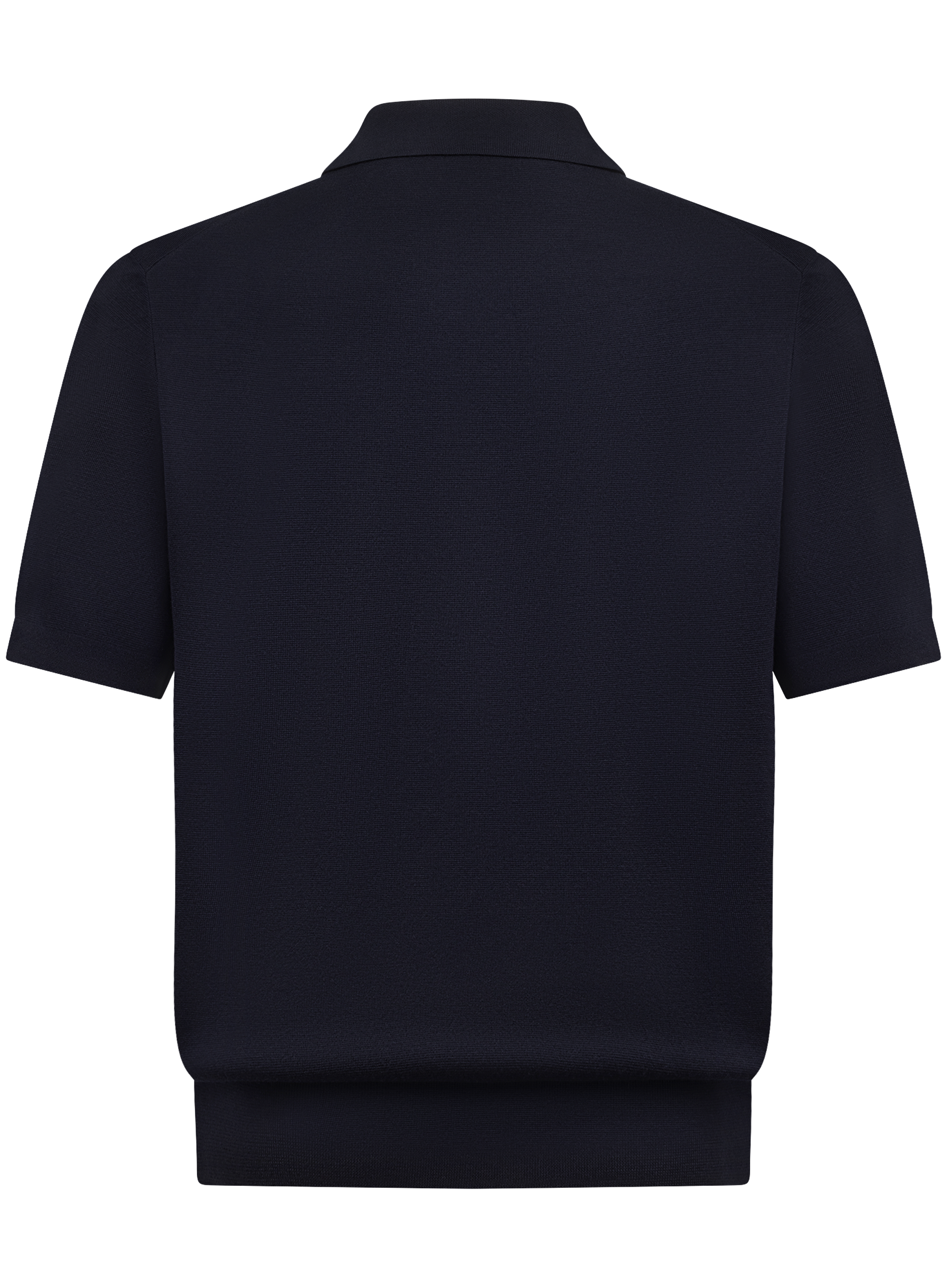 Buttonless polo van scheerwol | BLUE NAVY