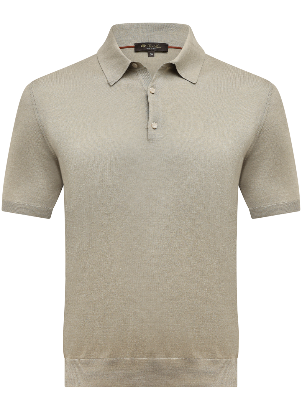 Polo met korte mouw van scheerwol, zijde en cashmere | D.Groen