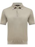 Polo met korte mouw van scheerwol, zijde en cashmere | D.Groen