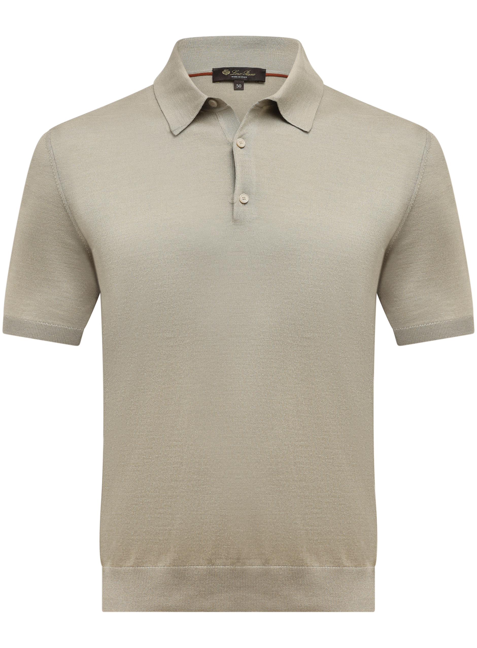Polo met korte mouw van scheerwol, zijde en cashmere | D.Groen