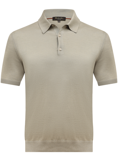 Polo van scheerwol, zijde en cashmere | D.Groen