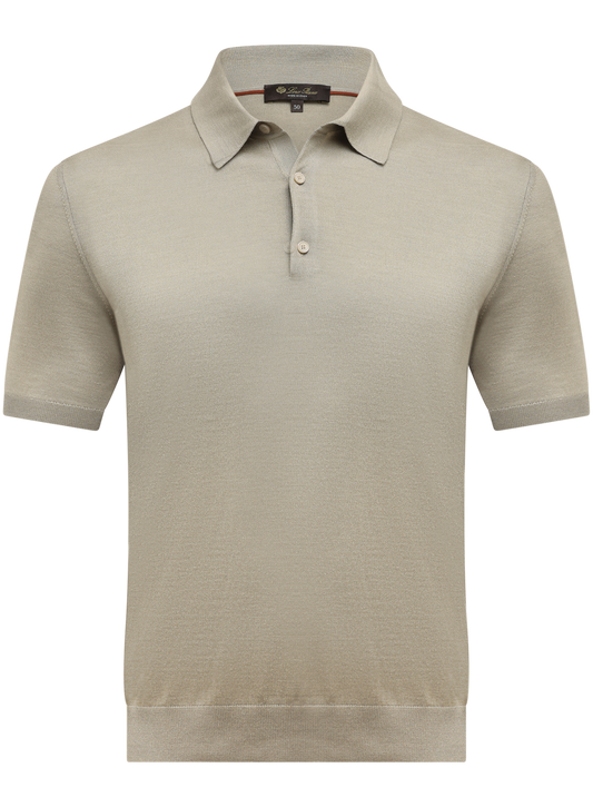 Polo van scheerwol, zijde en cashmere | D.Groen