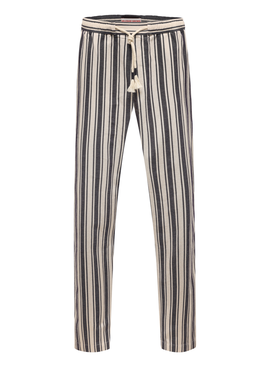 Gestreepte broek van linnen | Blauw