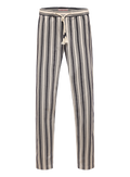 Gestreepte broek van linnen | Blauw