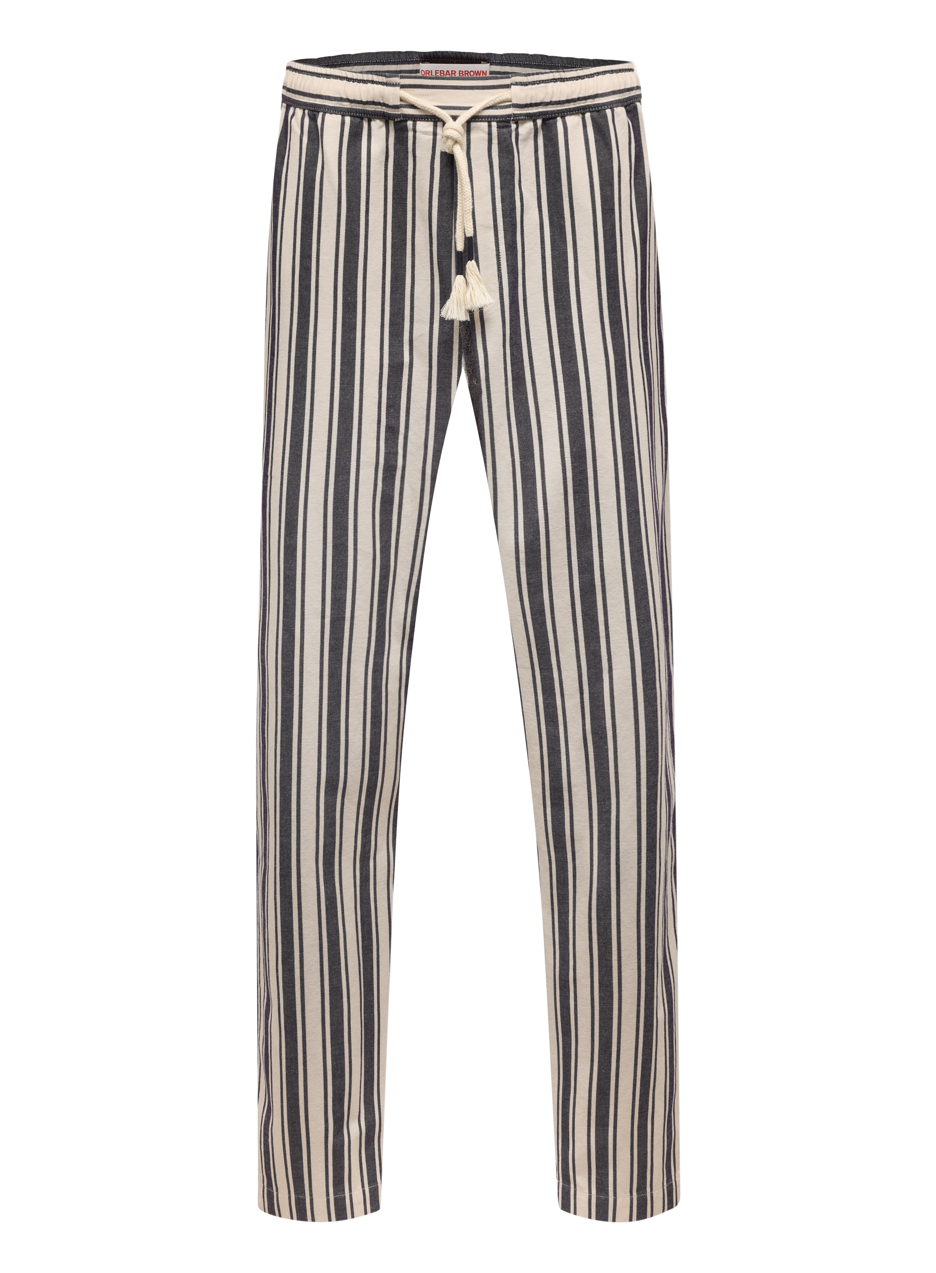 Gestreepte broek van linnen | Blauw