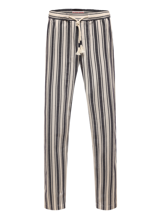 Gestreepte broek van linnen | Blauw