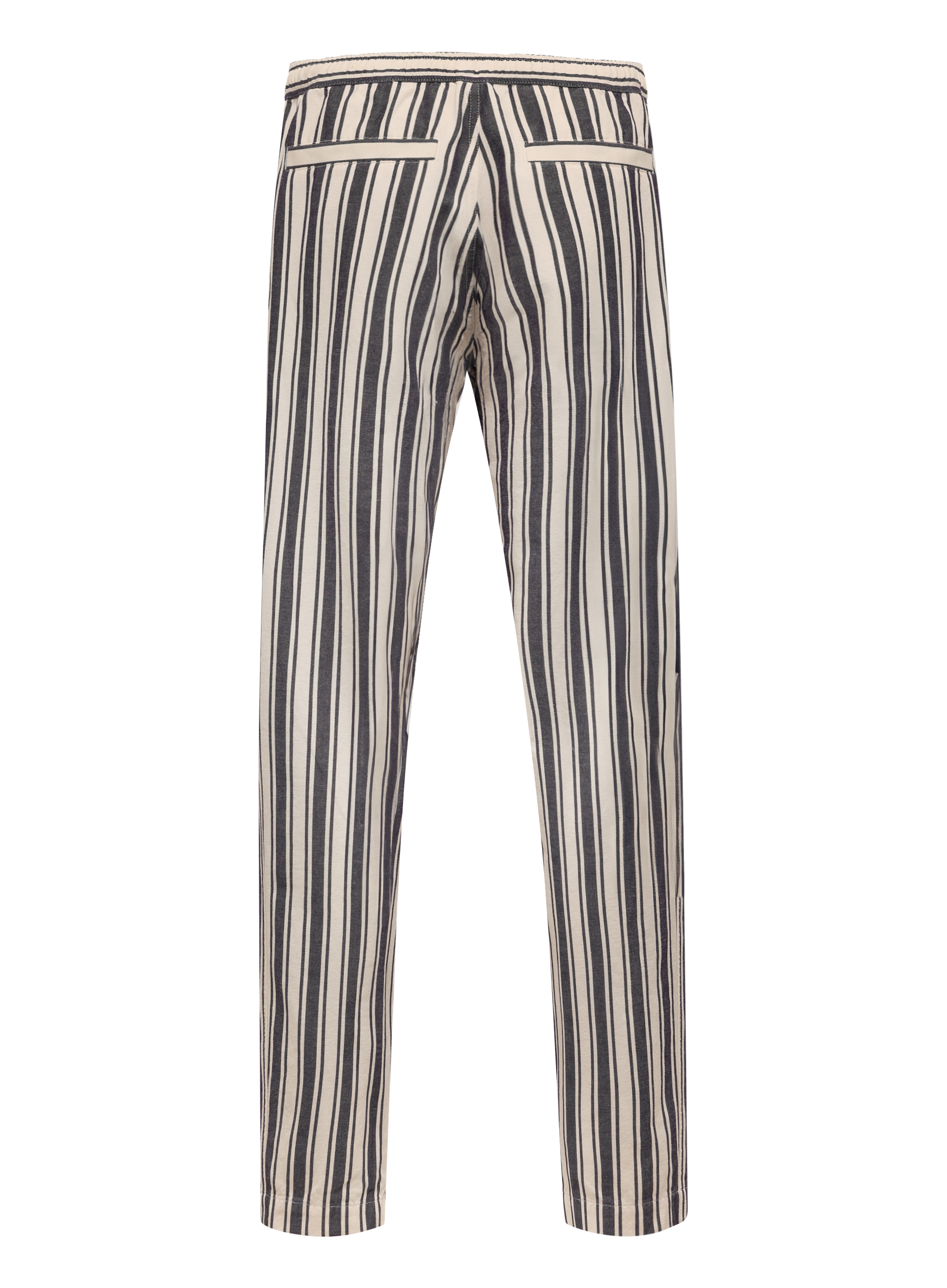 Gestreepte broek van linnen | Blauw