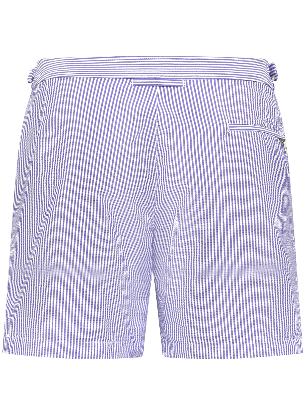Bulldog zwemshort van seersucker met streepdessin | Blauw