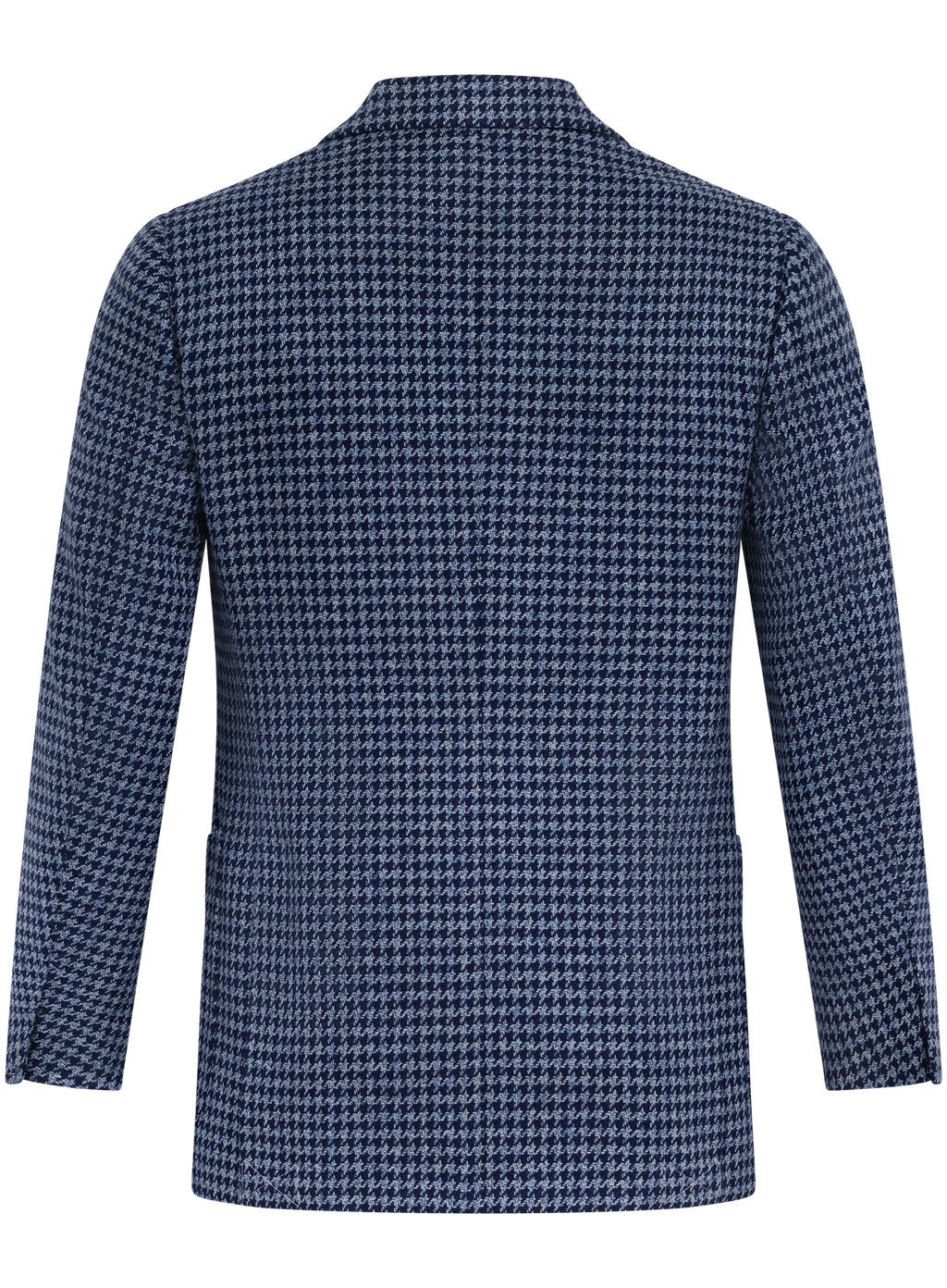 Handgemaakt pied-de-poule colbert van cashmere | Blauw