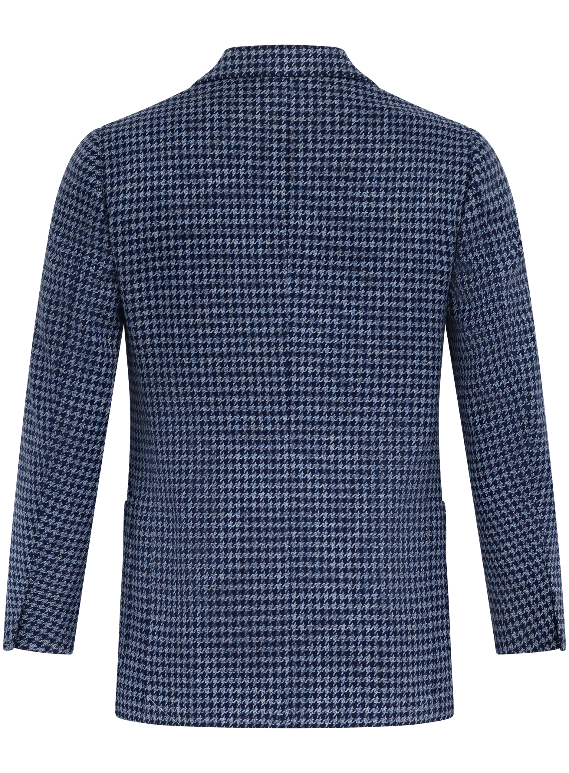 Handgemaakt pied-de-poule colbert van cashmere | Blauw