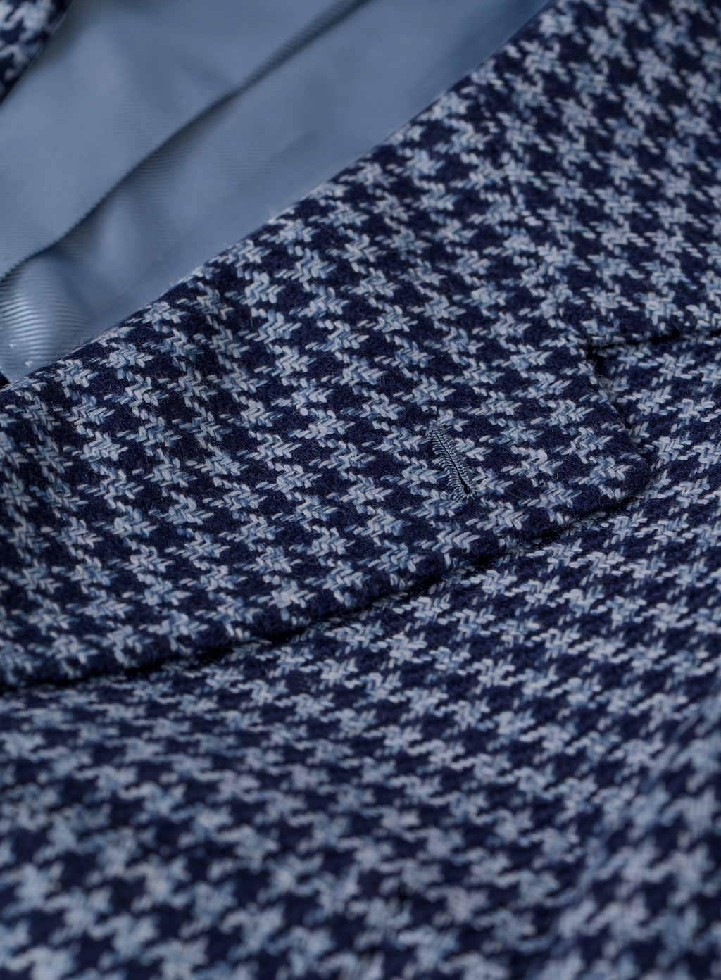 Handgemaakt pied-de-poule colbert van cashmere | FULL_WIDTH | Blauw