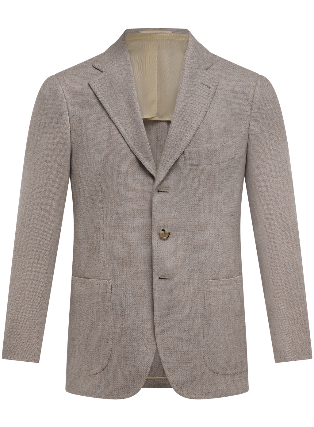 Handgemaakt colbert van wol, zijde en cashmere | Beige