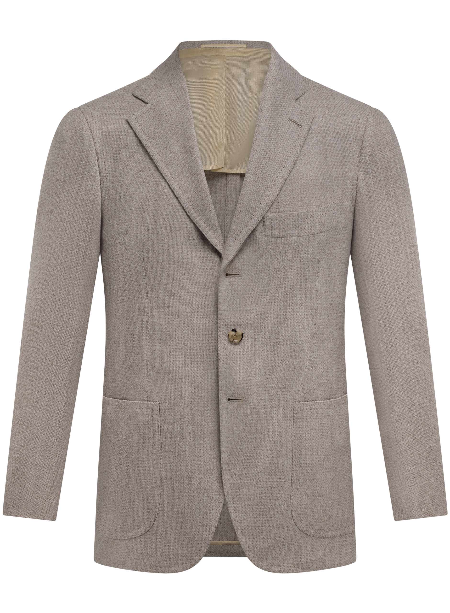 Handgemaakt colbert van wol, zijde en cashmere | Beige