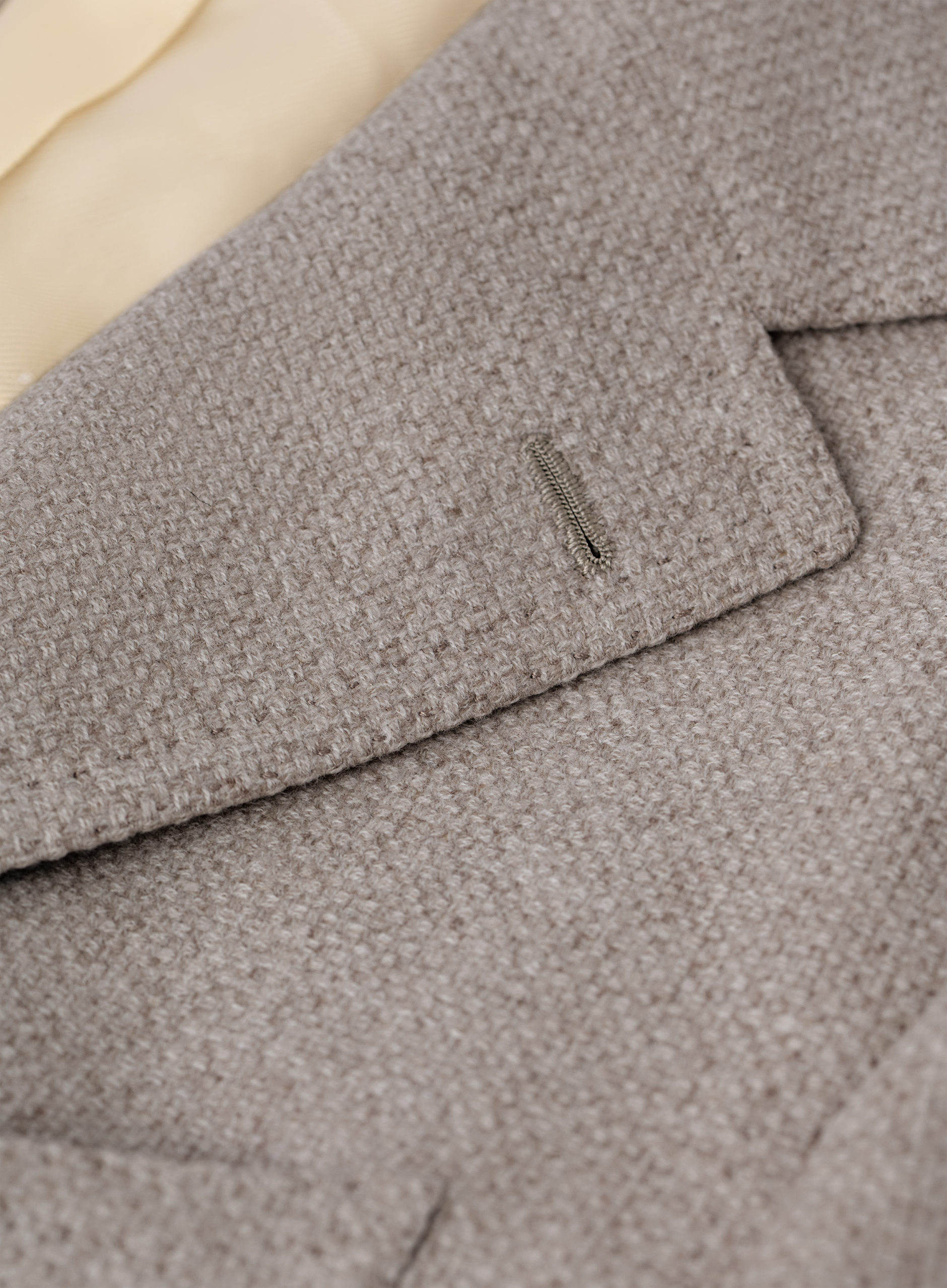 Handgemaakt colbert van wol, zijde en cashmere | FULL_WIDTH | Beige