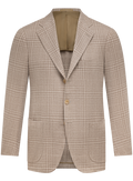 Handgemaakt glencheck colbert van cashmere | Beige