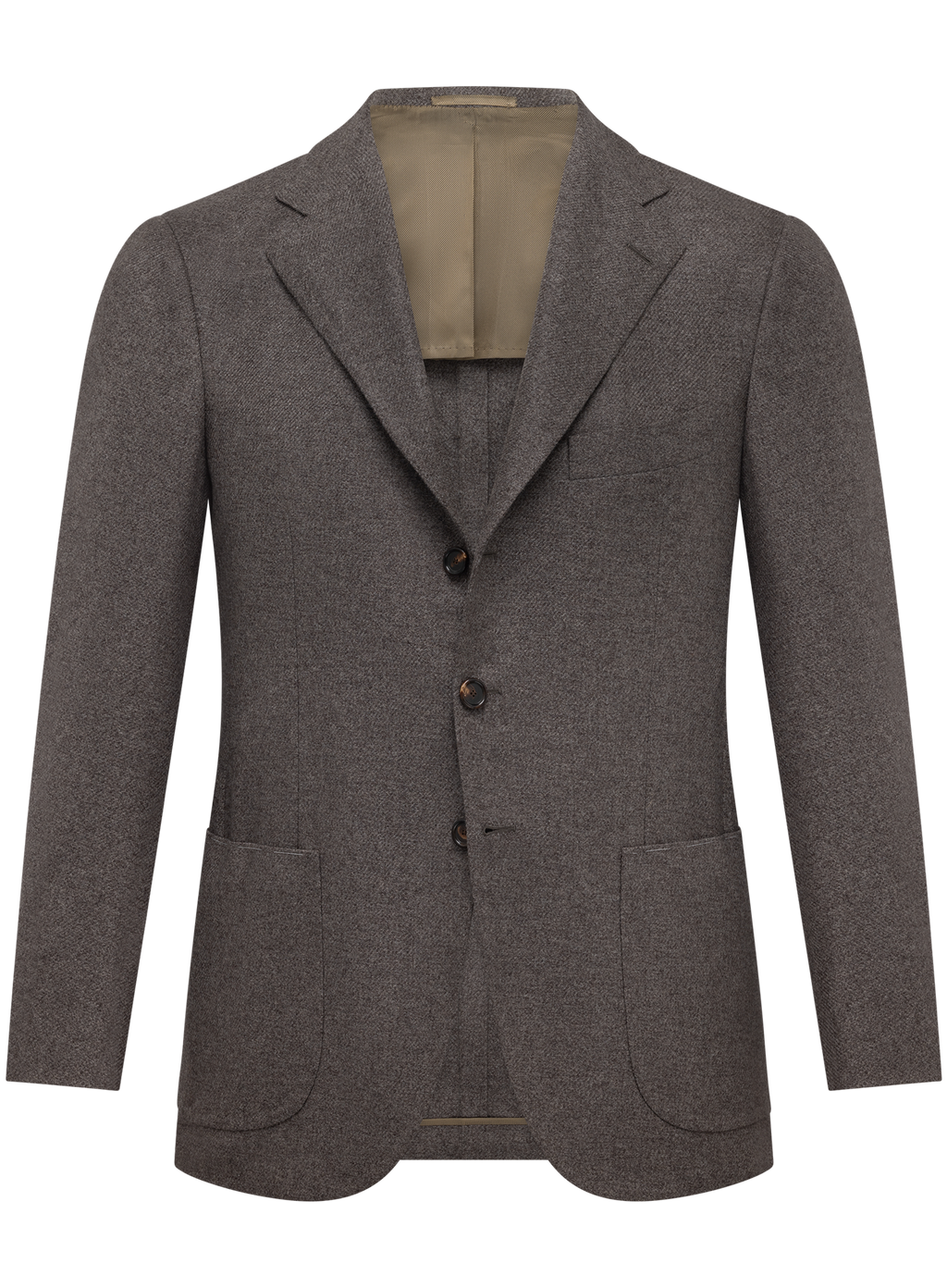 Handgemaakt gemêleerd colbert van cashmere  | TAUPE BEIGE