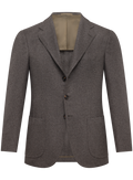 Handgemaakt gemêleerd colbert van cashmere  | TAUPE BEIGE