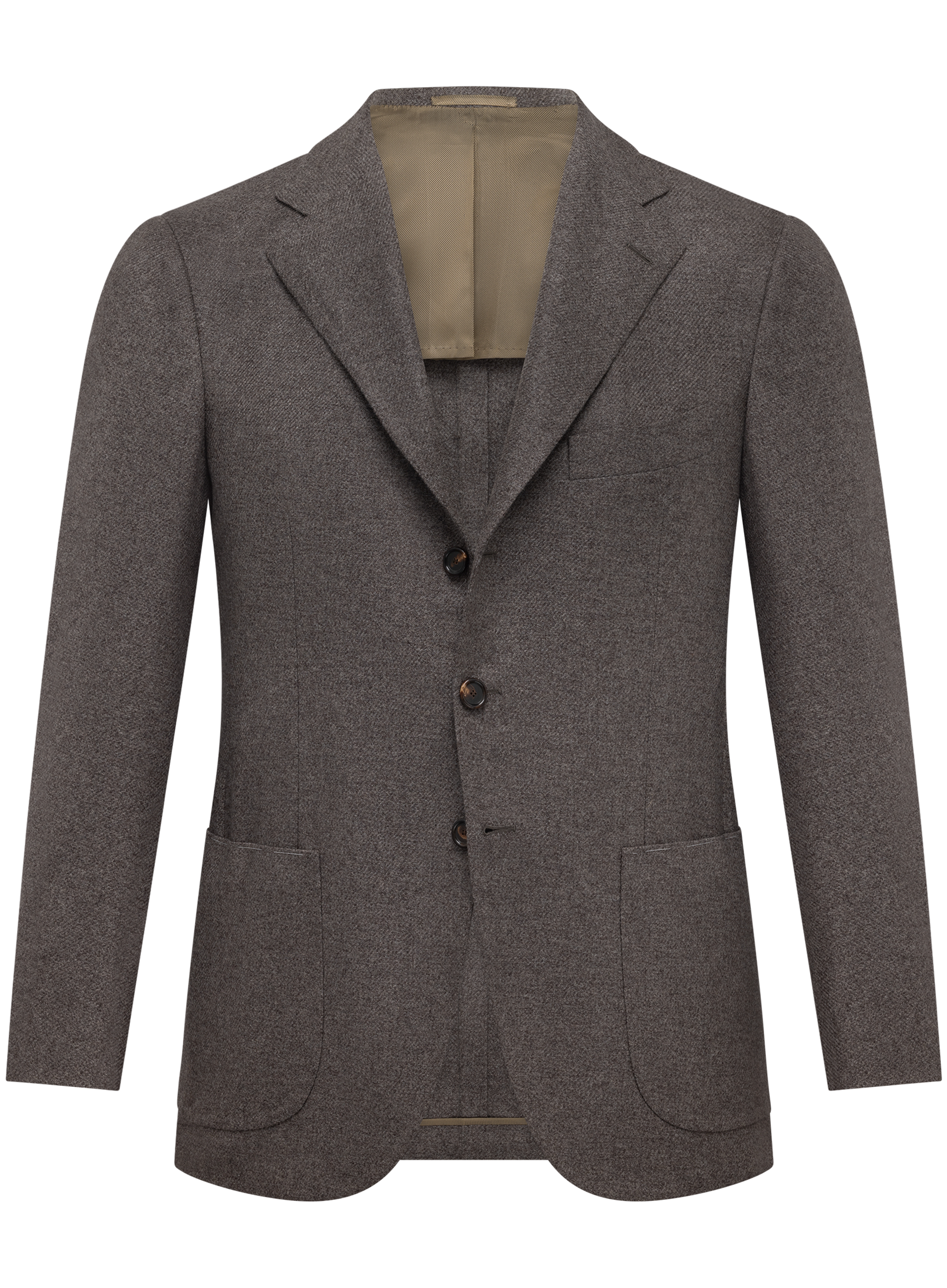 Handgemaakt gemêleerd colbert van cashmere  | TAUPE BEIGE