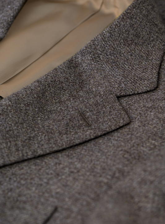 Handgemaakt gemêleerd colbert van cashmere
