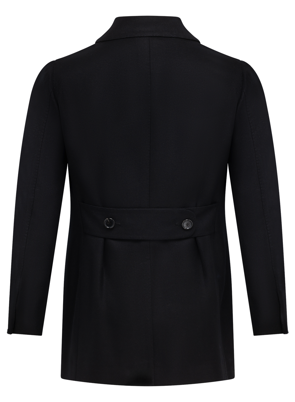 Handgemaakte double-breasted mantel van cashmere | Zwart
