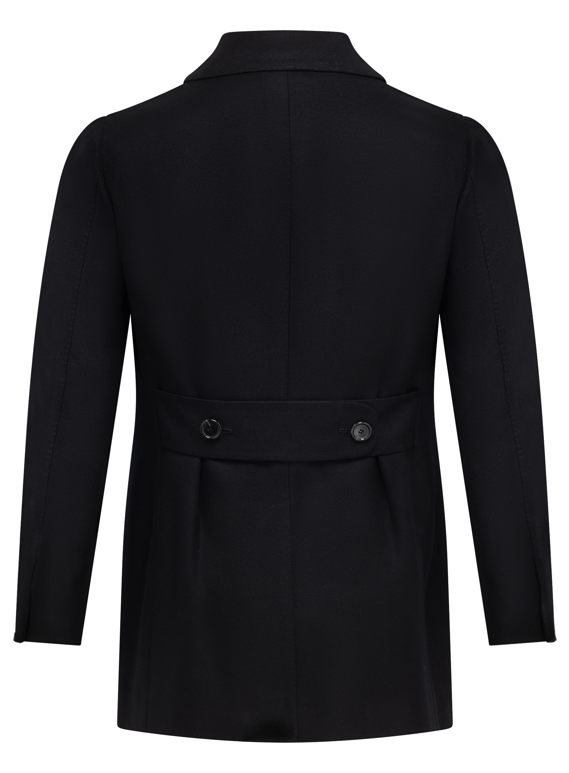 Handgemaakte double-breasted mantel van cashmere | Zwart