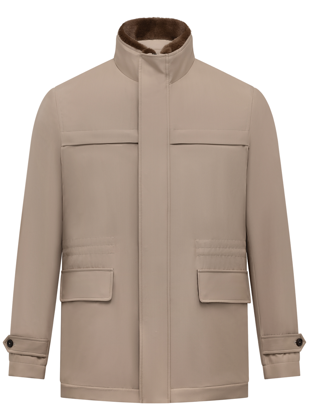 Handgemaakte jas in zjide | Beige