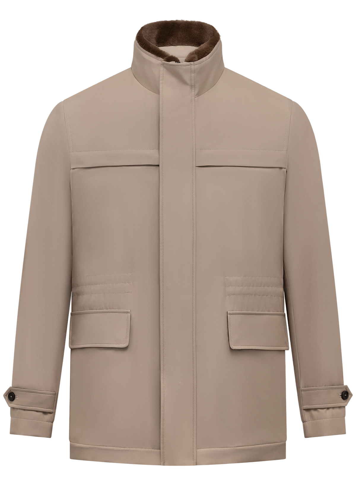 Handgemaakte jas in zjide | Beige