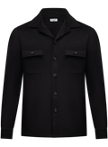 Handgemaakt overshirt van scheerwol | Zwart