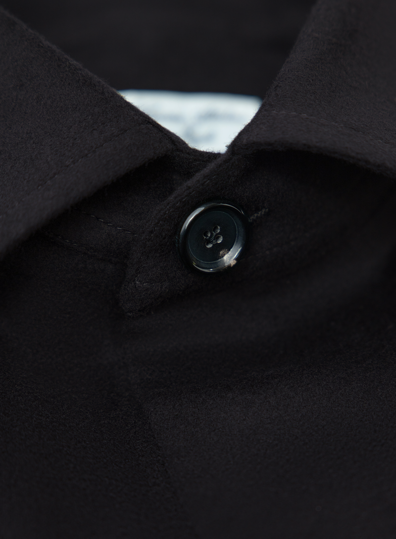 Handgemaakt overshirt van scheerwol | FULL_WIDTH | Zwart