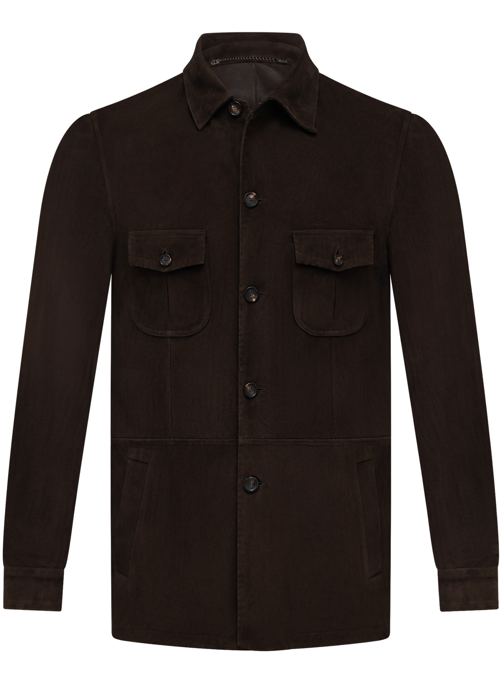 Handgemaakte overshirt van suède | D.Bruin